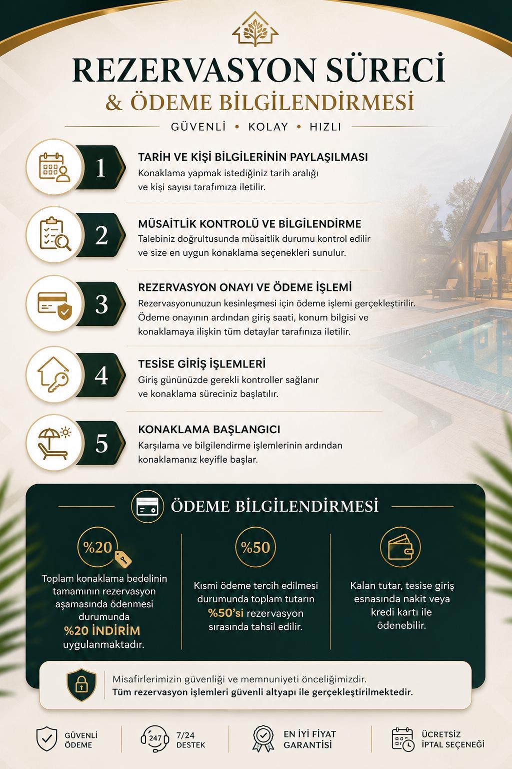 Nova Suit rezervasyon süreci ve ödeme bilgilendirmesi